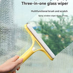 Window & Mirror Cleaner 3-in-1 Scraper & Squeegee Removable Microfiber