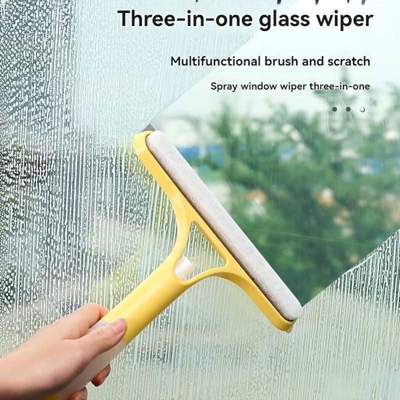 Window & Mirror Cleaner 3-in-1 Scraper & Squeegee Removable Microfiber