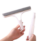 Window & Mirror Cleaner 3-in-1 Scraper & Squeegee Removable Microfiber