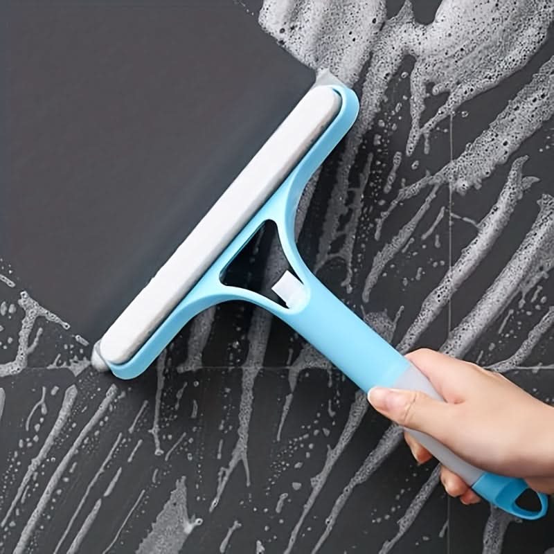 Window & Mirror Cleaner 3-in-1 Scraper & Squeegee Removable Microfiber
