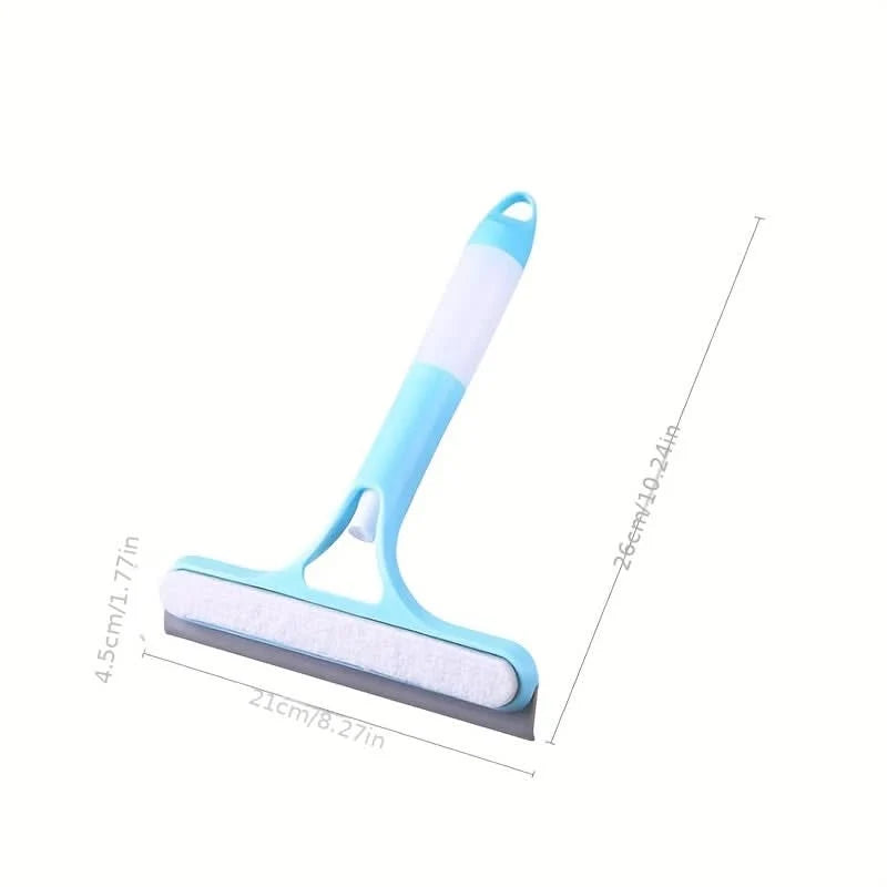 Window & Mirror Cleaner 3-in-1 Scraper & Squeegee Removable Microfiber
