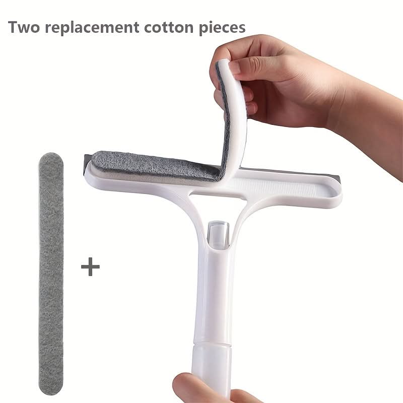 Window & Mirror Cleaner 3-in-1 Scraper & Squeegee Removable Microfiber