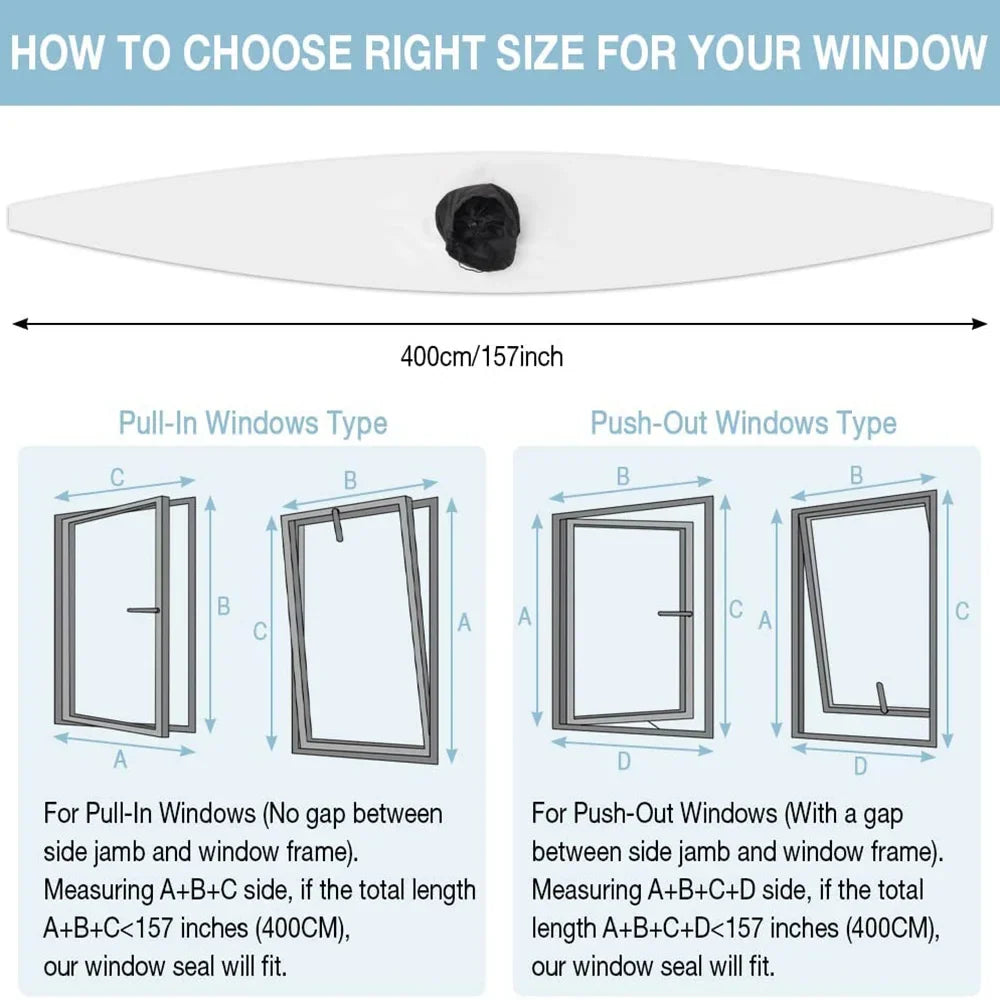Window Seal Kit Adhesive Hook-and-Loop Reusable