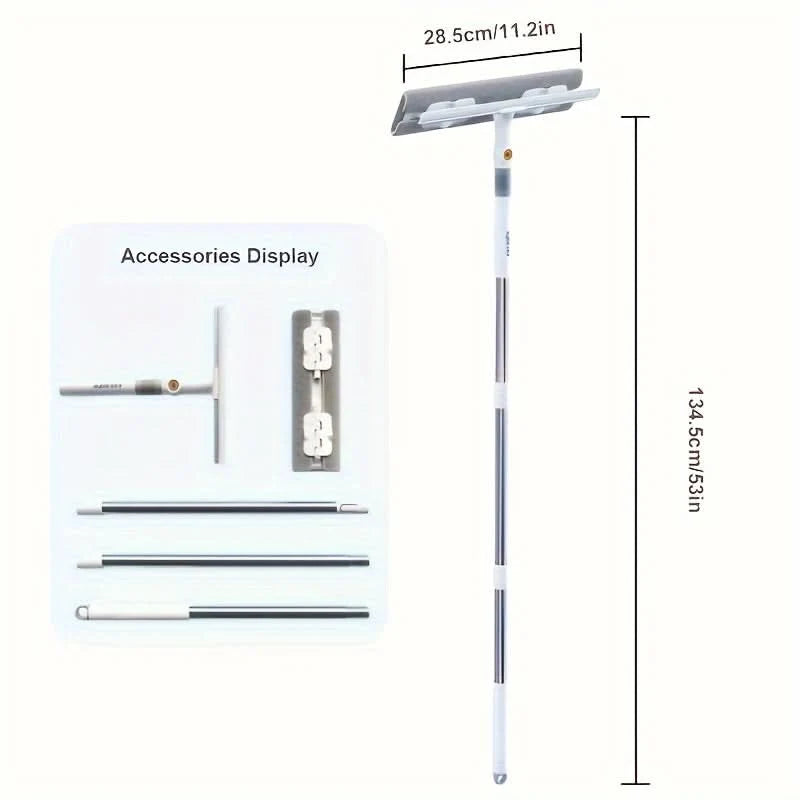 Window Squeegee 360° Rotatable Head Telescopic Handle