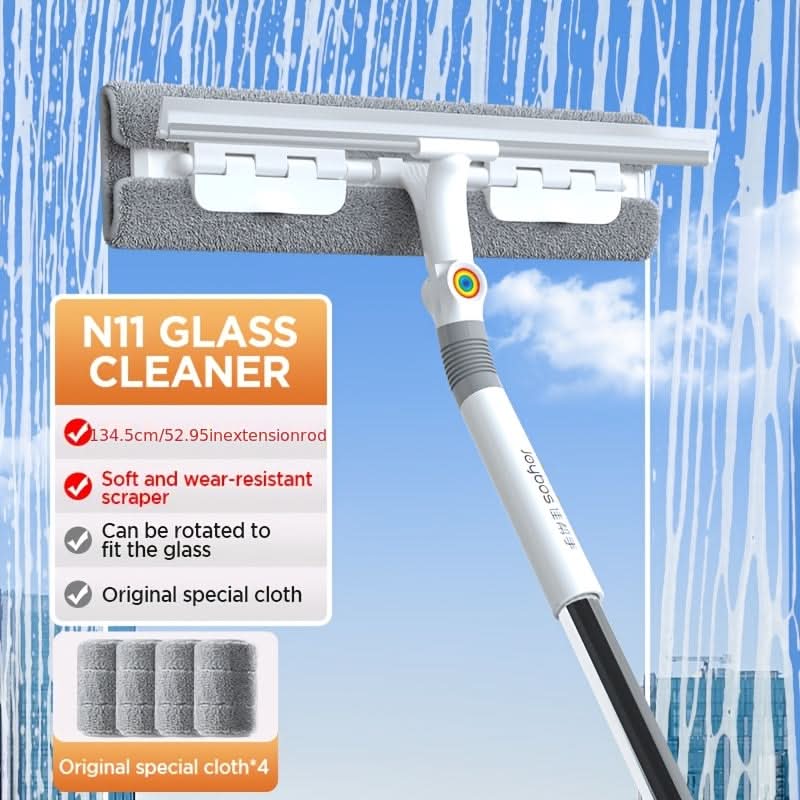 Window Squeegee 360° Rotatable Head Telescopic Handle