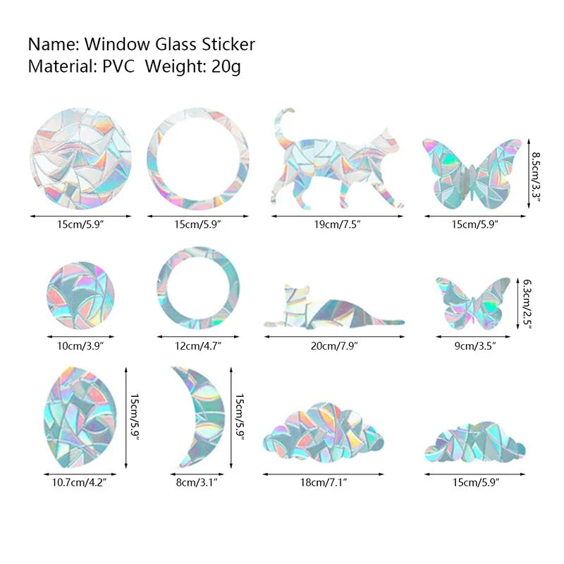 Window Sun Catchers Static Cling Rainbow Cuttable & Reusable