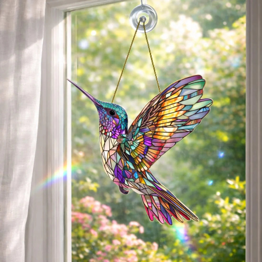Window Suncatcher Acrylic Bird Designs With Hanging Chain