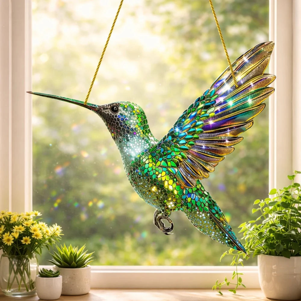 Window Suncatcher Acrylic Bird Designs With Hanging Chain