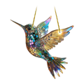 Window Suncatcher Hummingbird Multicolored Acrylic Metal Chain