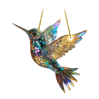 Window Suncatcher Hummingbird Multicolored Acrylic Metal Chain