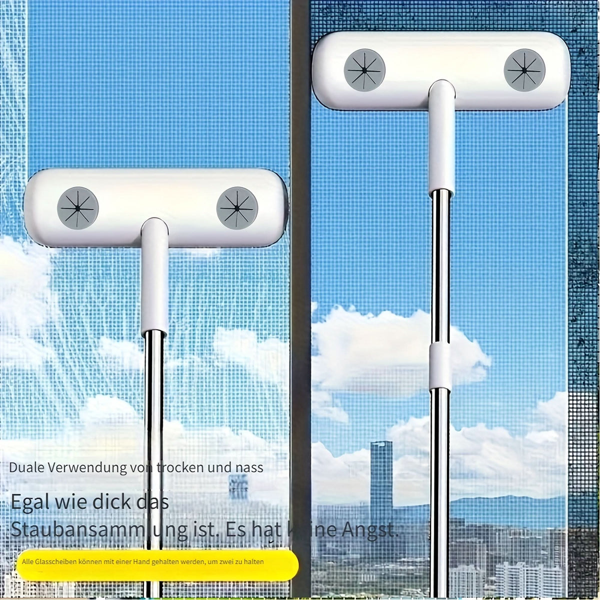 Window & Surface Cleaning Brush Retractable Handle Washable Head
