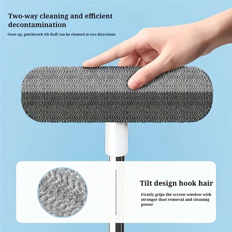Window & Surface Cleaning Brush Retractable Handle Washable Head