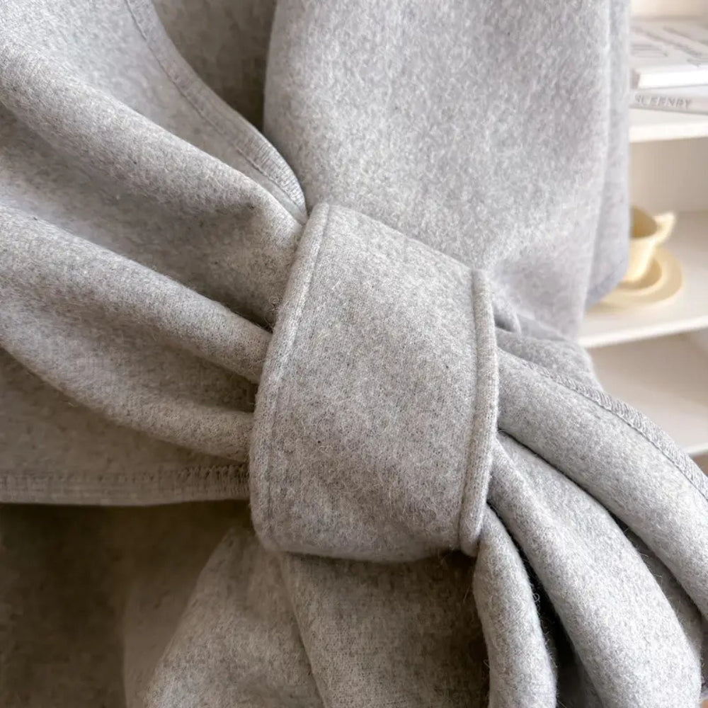 Windproof Lightweight Microfiber Shawl Coat (Open-Front)