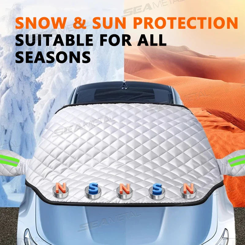 Windshield Cover 5-Layer Insulated Magnetic & Elastic Straps