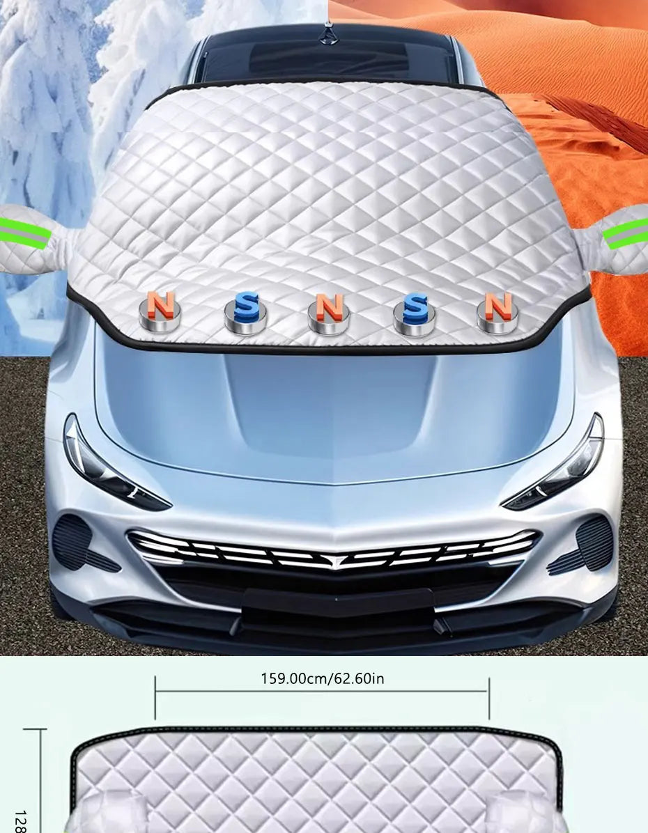 Windshield Cover 5-Layer Insulated Magnetic & Elastic Straps