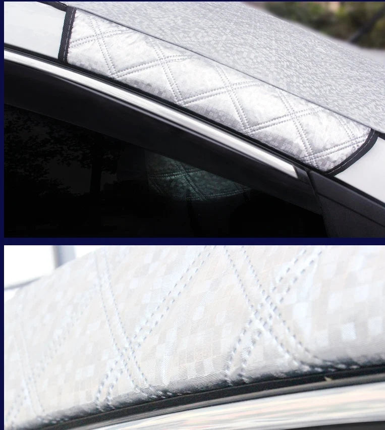Windshield Cover Reflective Aluminized Film Elastic Straps