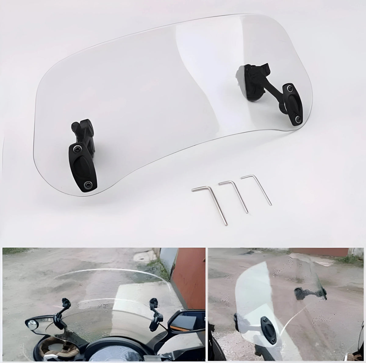 Windshield Extension Adjustable Clamp-On No Drilling