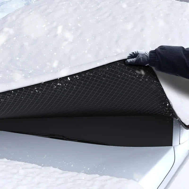 Windshield Snow Cover Magnetic Side Mirror Covers Reflective Strips