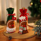 Wine Bottle Cover Felt Slip-On Gingerbread Design