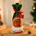 Wine Bottle Cover Felt Slip-On Gingerbread Design