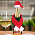 Wine Bottle Cover Plush Santa Hat