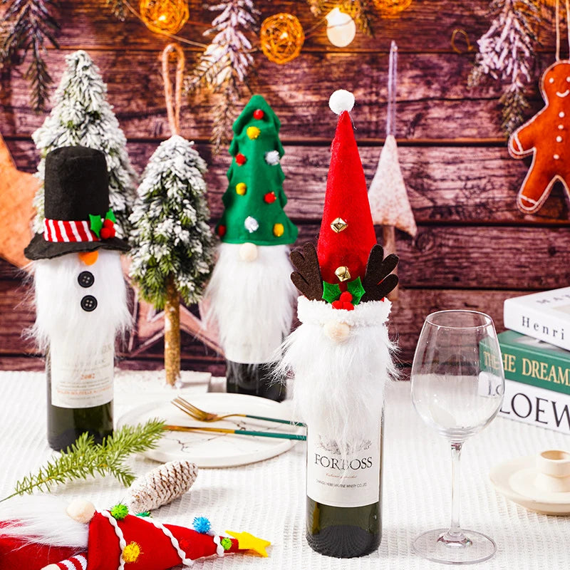 Wine Bottle Cover Santa Claus Plush-Lined