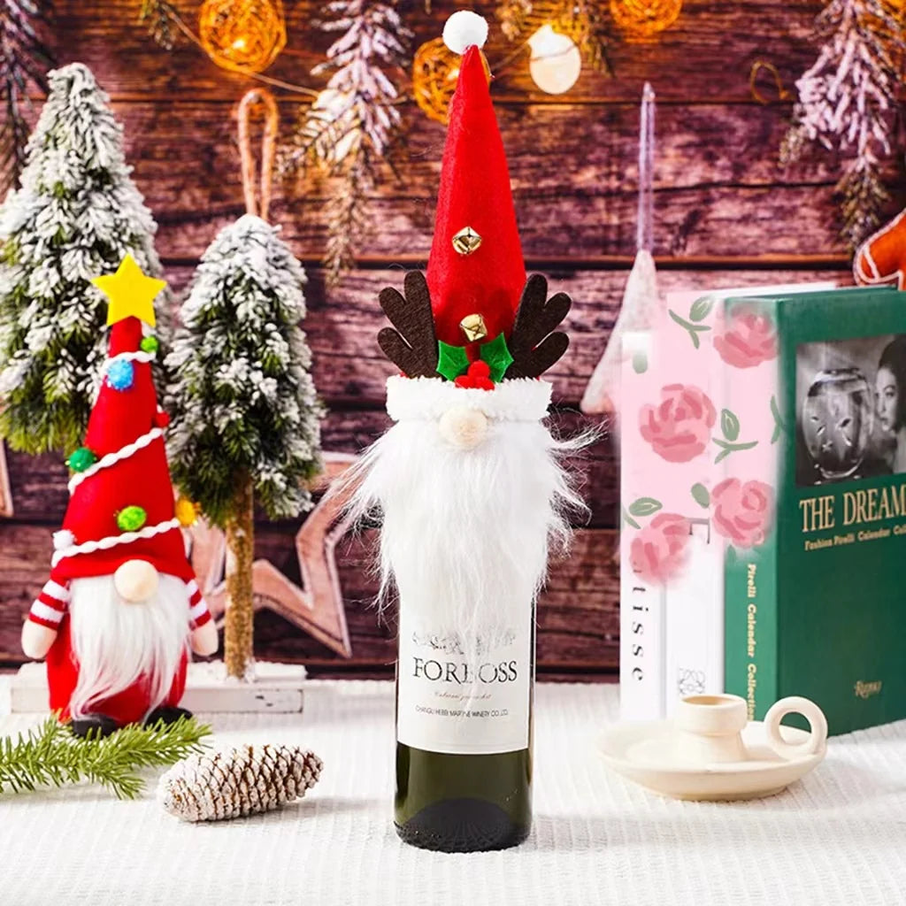 Wine Bottle Cover Santa Claus Plush-Lined