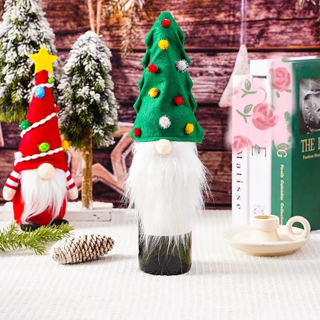 Wine Bottle Cover Santa Claus Plush-Lined