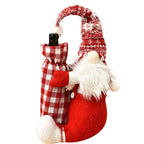 Wine Bottle Holder Plush Santa Design Holiday Decor