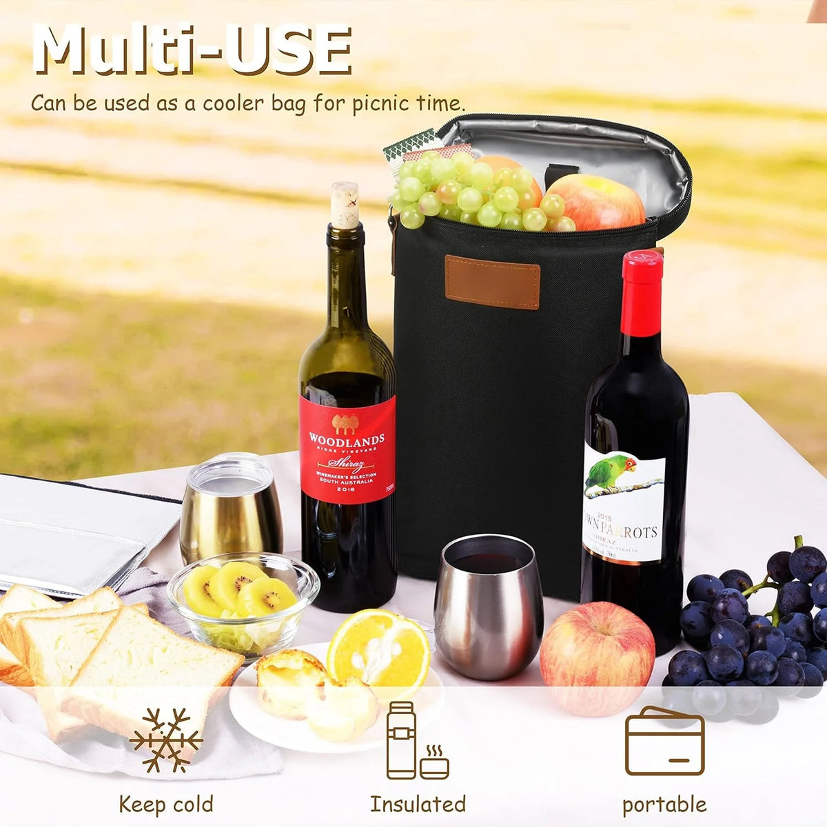 Wine Carrier 2-Bottle Insulated Leak-Proof