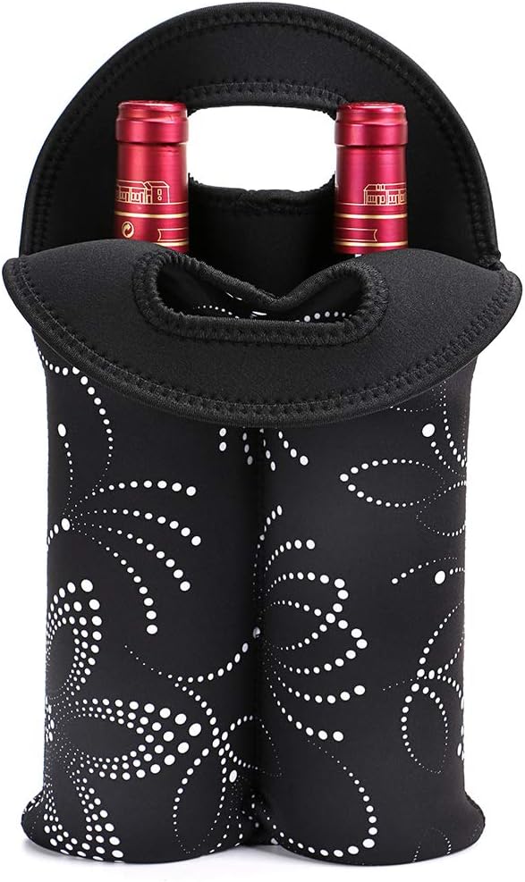 Wine Carrier Neoprene Insulated Dual Compartment Foldable
