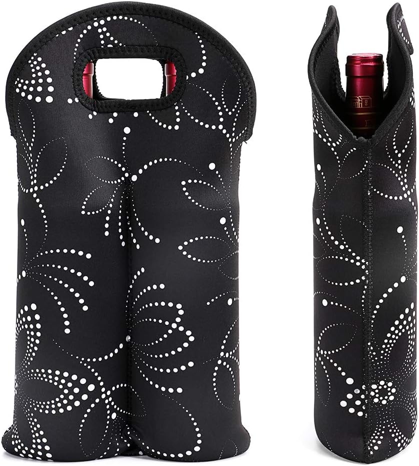 Wine Carrier Neoprene Insulated Dual Compartment Foldable