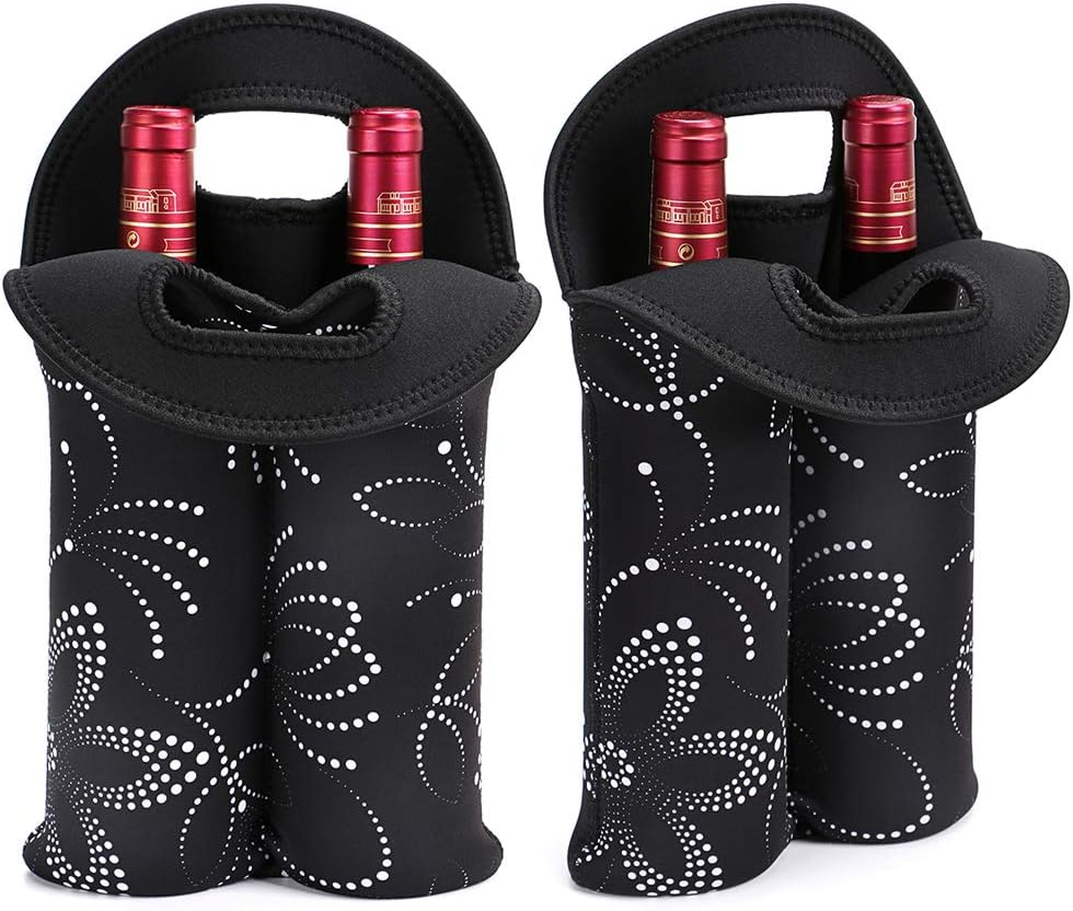 Wine Carrier Neoprene Insulated Dual Compartment Foldable