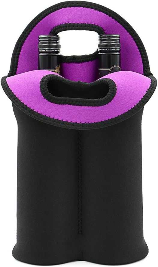 Wine Carrier Neoprene Insulated Dual Compartment Foldable