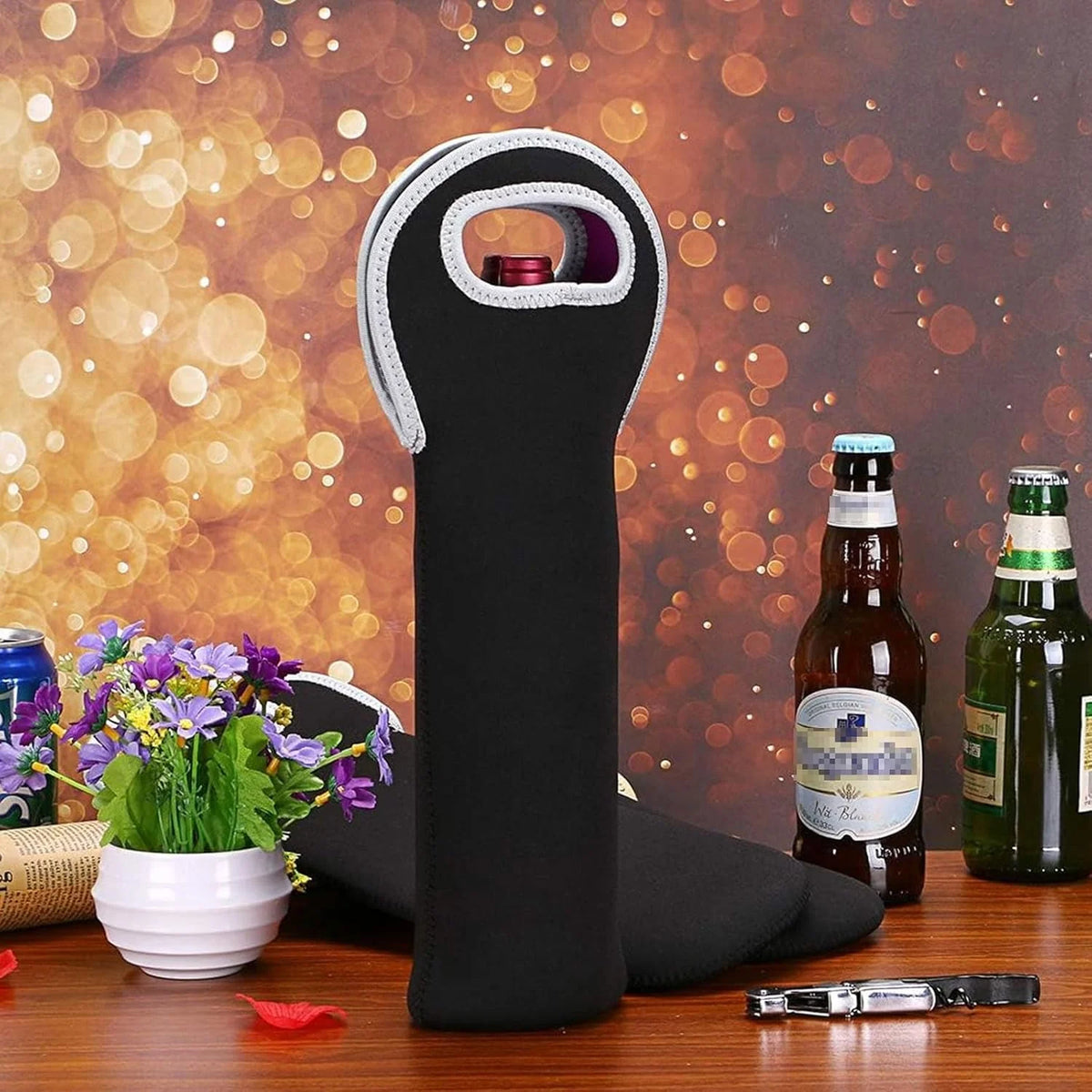 Wine Carrier Neoprene Insulated Dual Compartment Foldable