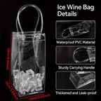 Wine Cooler Bag Transparent PVC Built-In Handles