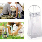Wine Cooler Bag Transparent PVC Built-In Handles