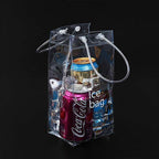 Wine Cooler Bag Transparent PVC Built-In Handles