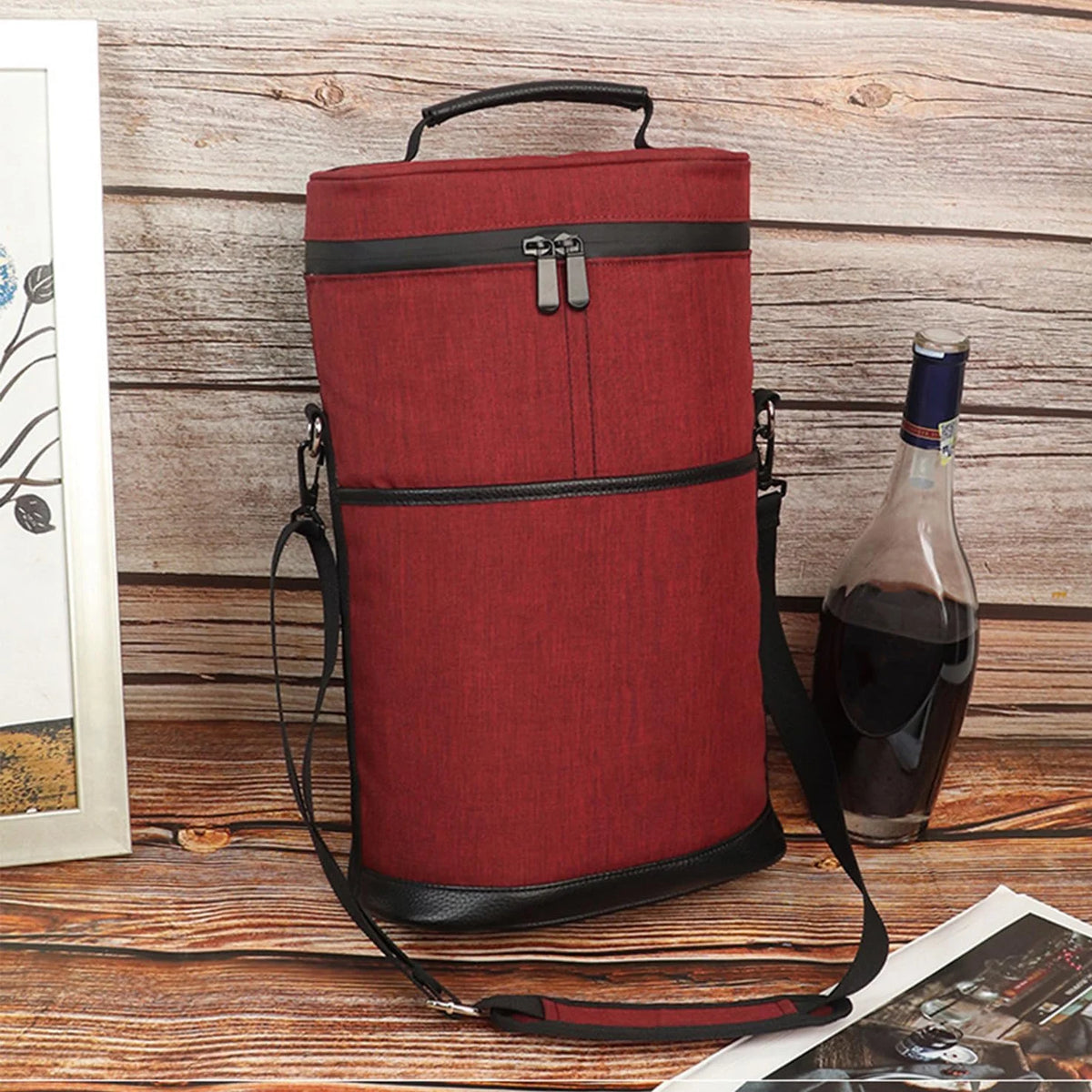 Wine Cooler Bag Two Bottle Insulated Padded Divider