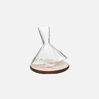 Wine Decanter 360 Degree Rotating Glass Wooden Base