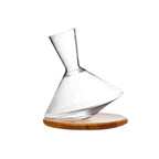 Wine Decanter 360 Degree Rotating Glass Wooden Base