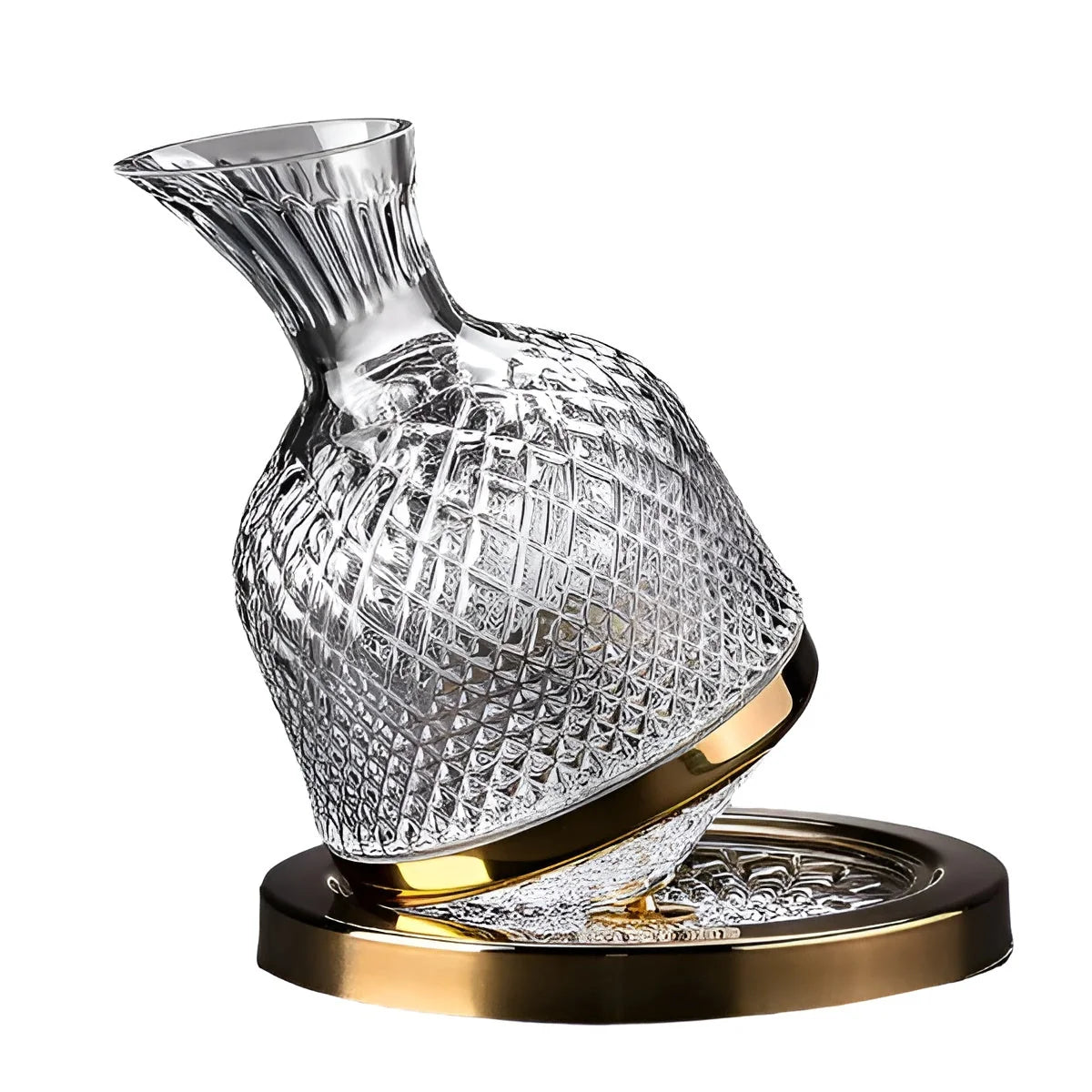 Wine Decanter 360 Rotating Base Cut Diamond Crystal 1.5L