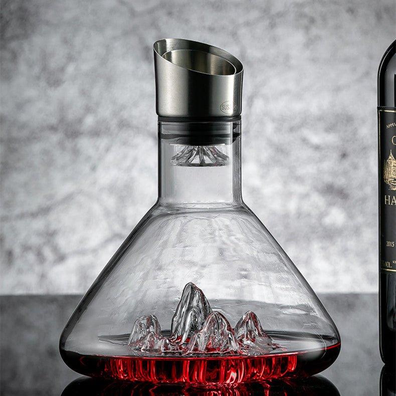Wine Decanter Cascade Aeration Hand-Blown Glass