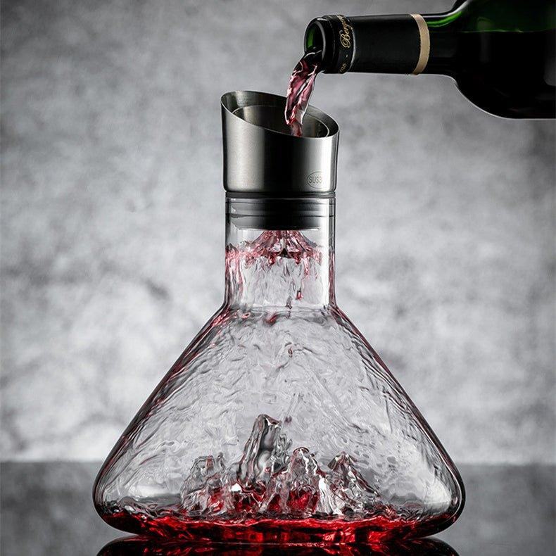 Wine Decanter Cascade Aeration Hand-Blown Glass