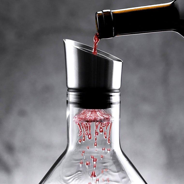 Wine Decanter Cascade Aeration Hand-Blown Glass
