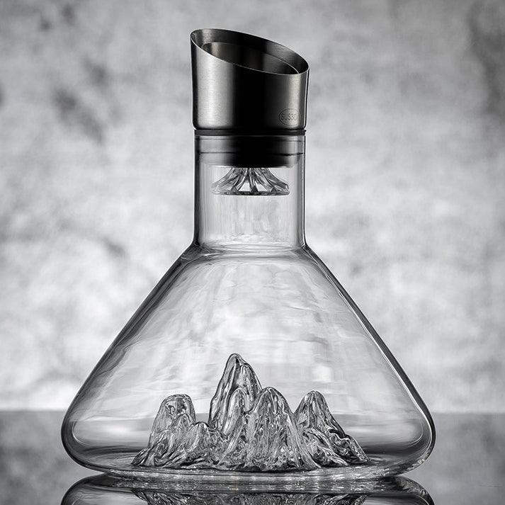 Wine Decanter Cascade Aeration Hand-Blown Glass