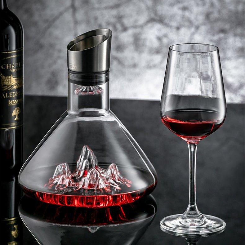 Wine Decanter Cascade Aeration Hand-Blown Glass