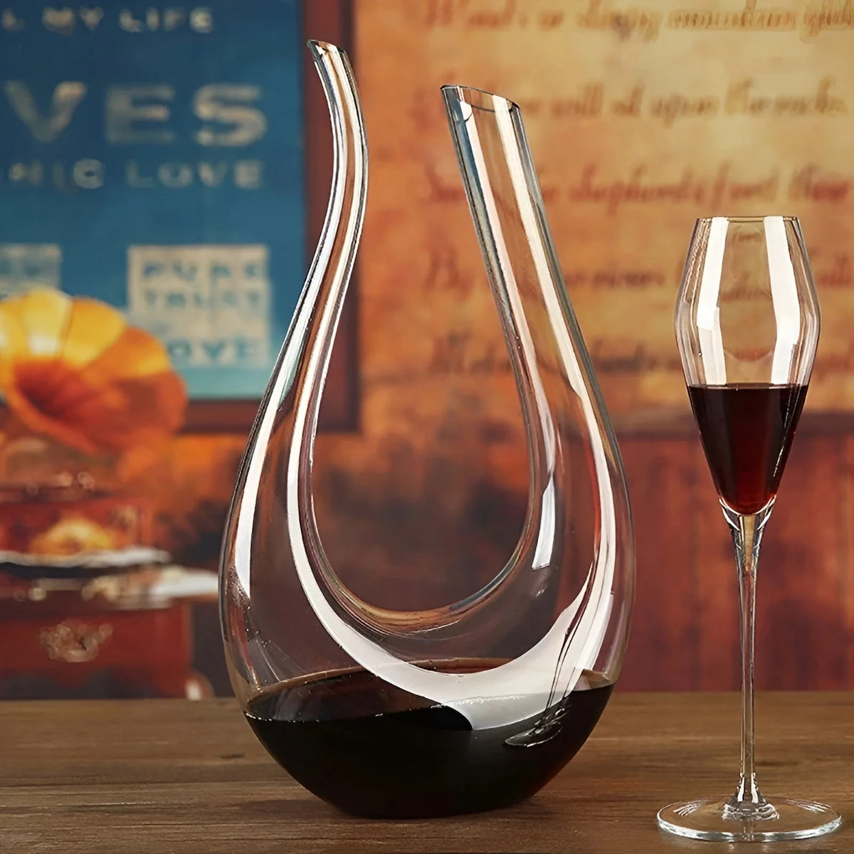 Wine Decanter Integrated Aerator Hand-Blown Crystal 1.5L