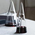 Wine Decanter Pyramid Aerating Waterfall Spout Clear Glass