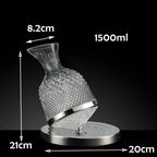 Wine Decanter Rotating Aeration Base 1.5L High-Grade Crystal